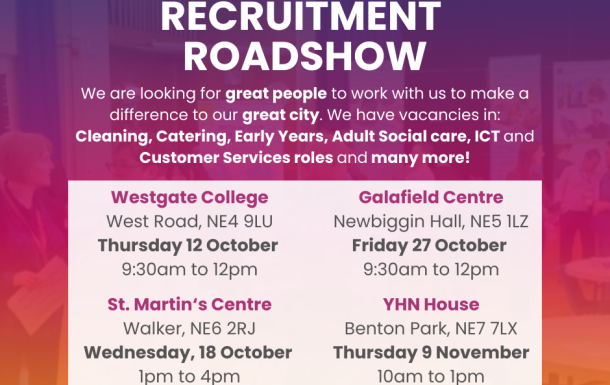 Dates of four recruitment roadshows