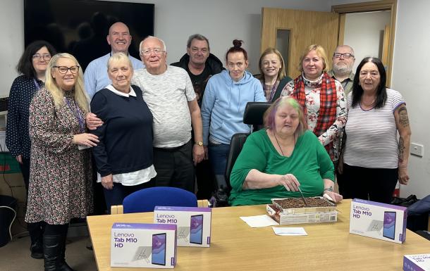 Residents mark the end of the tablet course