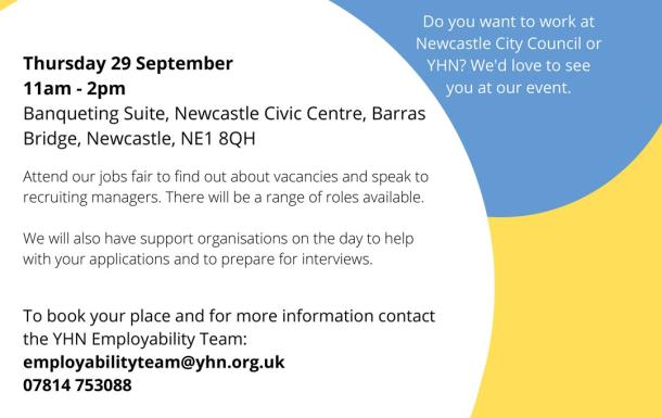 Your Homes Newcastle and Newcastle City Council are hosting a jobs fair